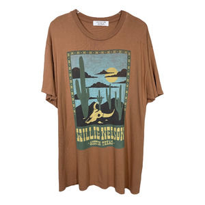 Daydreamer For Free People Willie Nelson Tee Dress Medium EUC Flaw Western Boho